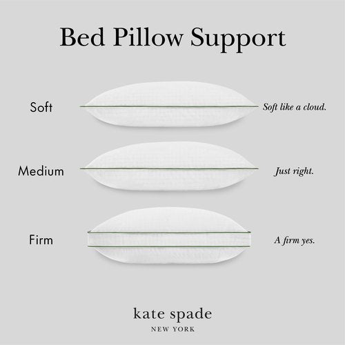 kate spade new york Winking Eyes 20" x 36", 233 Thread Count Medium Firm Pillows, Ideal for All Sleep Positions (Set of 2), King, White