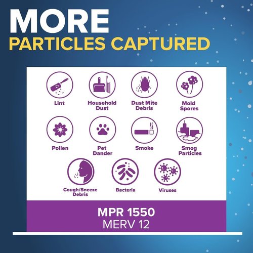 Filtrete Refillable Air Filter - MPR 1550, MERV 12, Allergen & Virus Protection - 16x25x4, 2 Pack