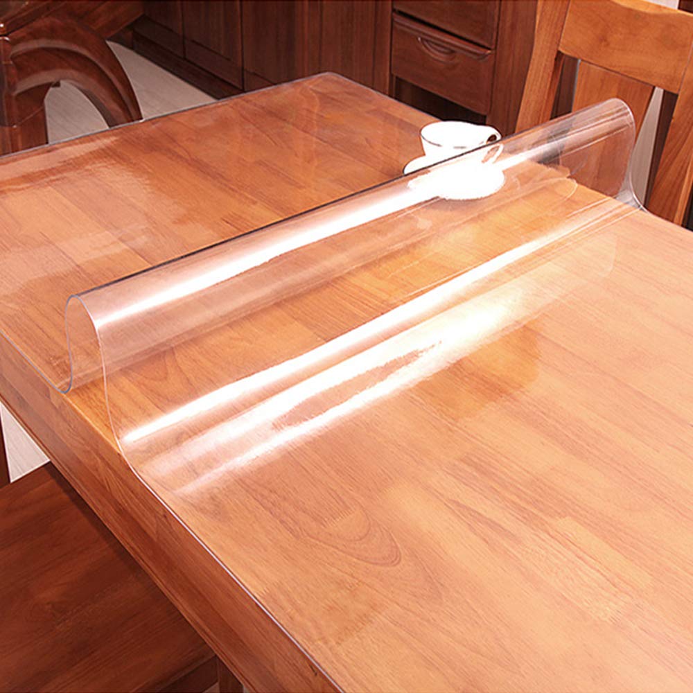 16x26 Inch Transparent Protector Mat for Table Waterproof Table Mats Clear Plastic Table Protector Crystal PVC Table Cloth Vanity Mat Dresser Mat Table Pad Protector 1.5mm Thick Clear Mat for Desk
