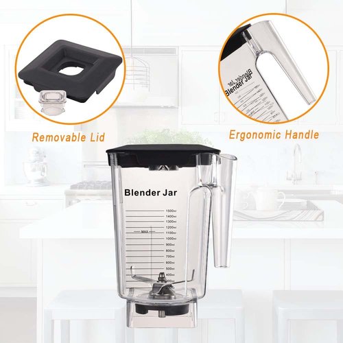 EastFune 90oz WildSide+ Jar for Blendtec, replace 570 575 625 650 725 759 800 825 885 etc, wide compatible with Classic/Designer/Professional/Commercial Series Container Pitcher Cup