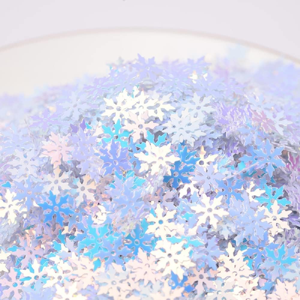 Skiennix Snowflakes Party Glitter - 2000 Pieces of PVC Confetti for Christmas & Winter Crafts