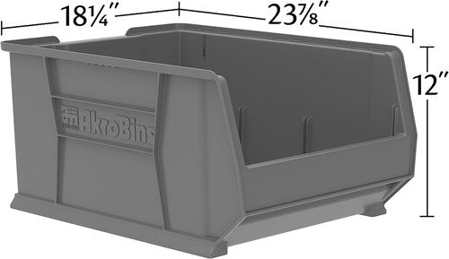 Akro-Mils Super-Size AkroBins | Space-Saving Stackable Plastic Storage Bins - 24" L x 18" W x 12" H, Red