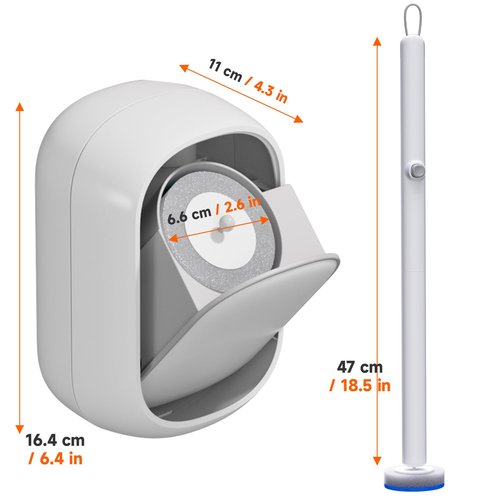 Disposable Toilet Brush and Holder Set with 18 Bowl Wand Cleaners Refill Pads, Bathroom Wall Mounted Toilet Bowl Cleaners Kit.