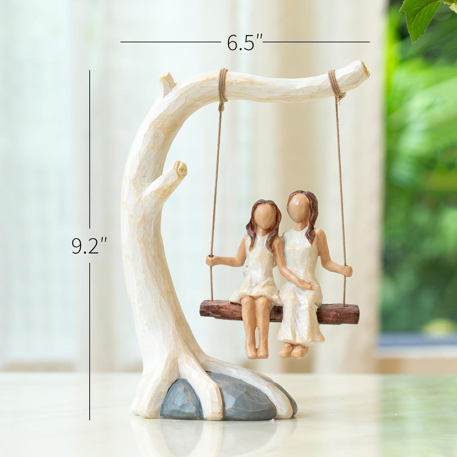 Regine Switzerland Mother Daughter Swing Statue - Hand-Painted Figurine | Perfect Birthday Gift