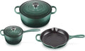 Le Creuset Enameled Cast Iron Cookware Set - 5 Piece Set in Artichaut Color