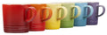 Le Creuset Stoneware Set of 6 London Mugs, 12 oz. Each, Multi-Color