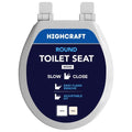 HIGHCRAFT Premium Round Toilet Seat with Slow-Close Design, Adjustable Hinges & Quick Removal Mechanism - Molded Wood Toilet Seat - Fits Standard Round Toilets - Toilet Seat in White