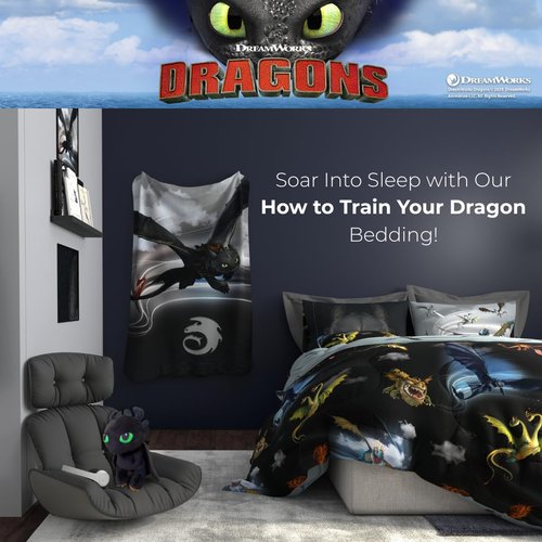 How to Train Your Dragon Toothless Super Soft Cozy Cuddle Pillow Buddy with Light Up Eyes for Comfort, (Officially Licensed Product) by Franco