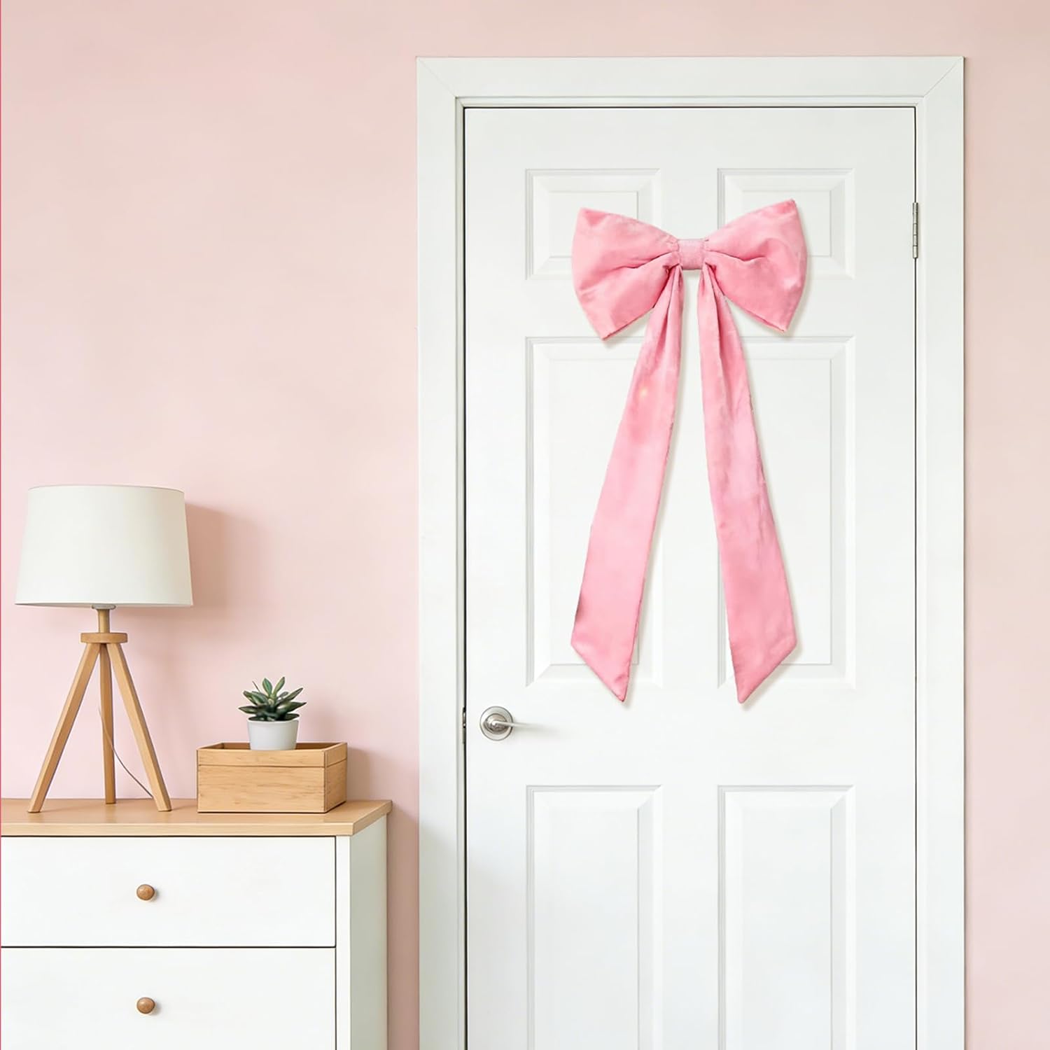 Skiennix Extra Large Pink Velvet Bow - 16x33 Inch Christmas Tree Topper for Holiday Decor