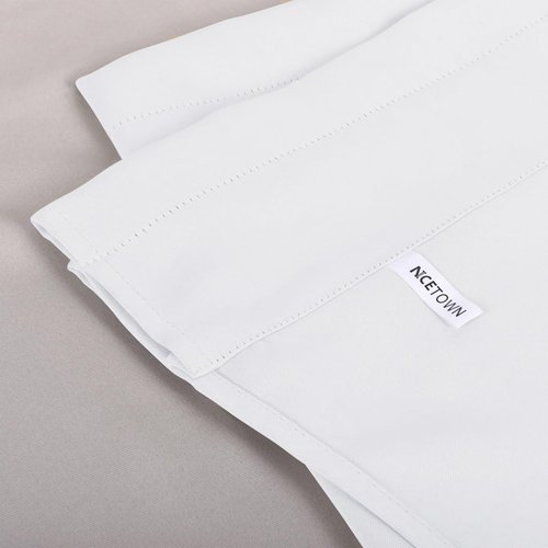 NICETOWN 2 Panels Pure White Blackout Valance Curtains for Bathroom, Rod Pocket Window Covering Thermal Insulated Solid Rod Pocket for Living Room/Basement, 42 x 18 inch Long