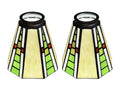 Tiffany Style Stained Glass Lamp Shades, Set of 2, Green and Red,HUIMEIJU HMJ6042 Tiffany lampshade replacement