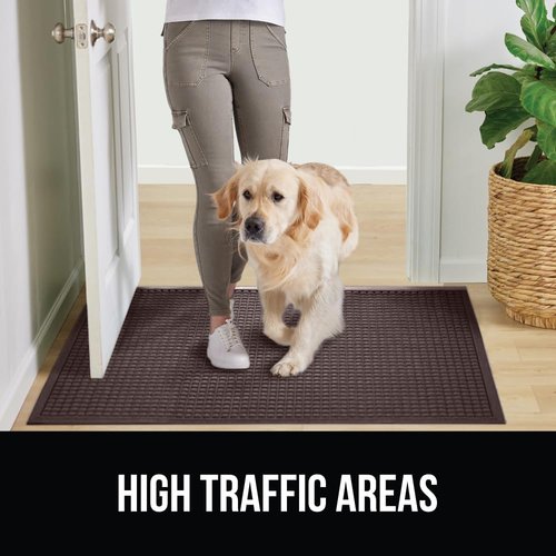 GORILLA GRIP® Ultra Absorbent Front Door Mat - Traps Dirt & Moisture, 47x35, Stain & Fade Resistant, Coffee Color