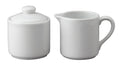 HIC Kitchen Contemporary Creamer And Sugar Bowl With Lid Set, Fine Porcelain, For Serving Sugar, Milk, Cream, Syrup, And Sauces, 3-Piece Set