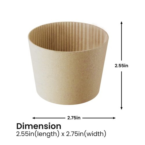 Homelance Sleeves Coffee 200 Pcs – Corrugated Brown Kraft Paper Cups Sleeves Fit 12oz, 16oz, 20oz, 22oz & 24oz Cups – Recyclable & Disposable – Perfect for Hot Drinks in Cafes & Offices (PACK OF 200)