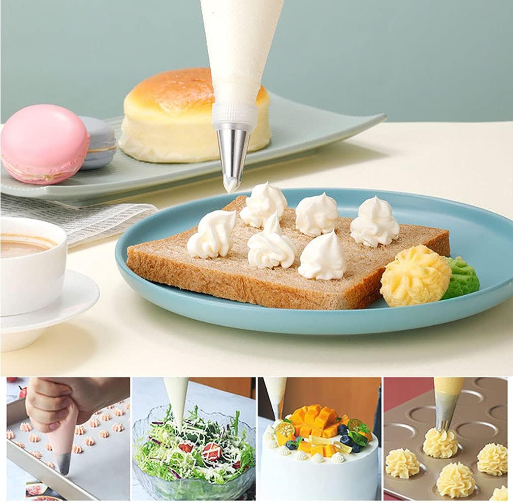 Tipless Piping Bags - 122-Piece Set with 100 Disposable Pastry Bags for Icing & Cookie Decorating | Includes Ties, Clips & Scriber Needle - Perfect for Cake Decorating (10 Inch)