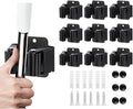 JAMEND Heavy-Duty Broom and Mop Holder - 9PCS Garden Tool Organizer Rack | Stainless Steel, Matte Black