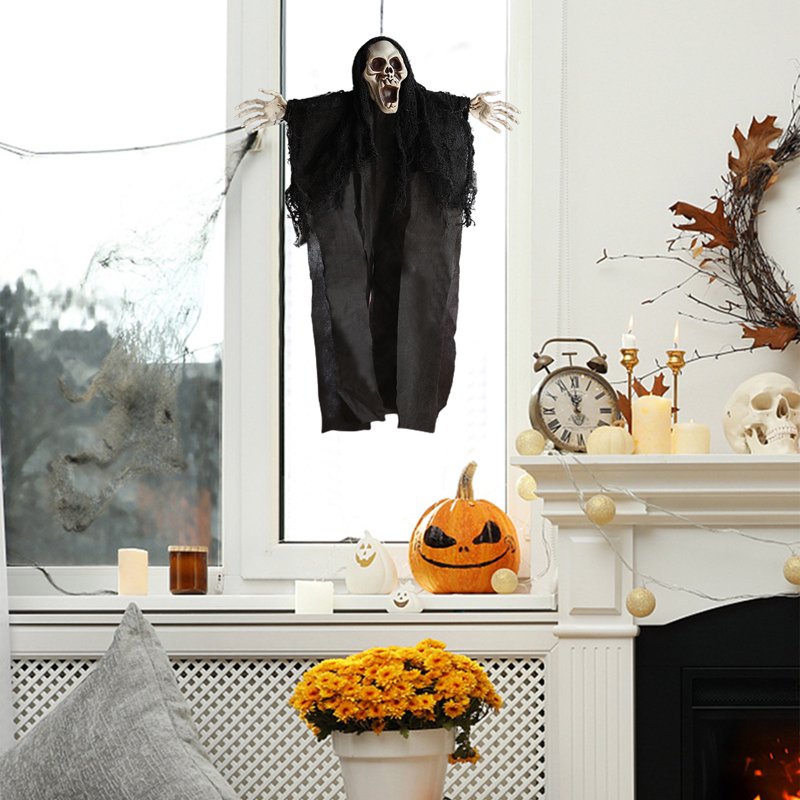 Halloween Hanging Ghosts Skeleton Grim Reaper Decorations 3 Pack Outdoor Indoor