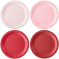 AimFun 48 Pcs Red Pink Paper Plates Valentines Day Gradient Color Party Plates 7 Inch Disposable Round Dessert Cake Plates for Baby Bridal Shower Birthday Mother's Day Party Supplies