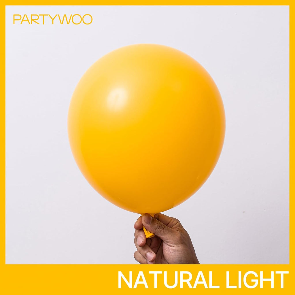 PartyWoo Mustard Yellow Balloons - 100pcs 12 Inch for Birthday, Graduation & Baby Showers