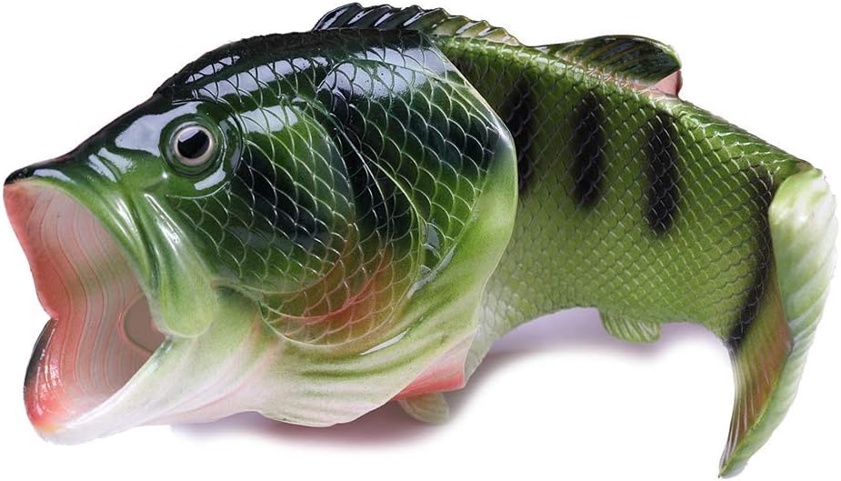 Skiennix Unisex Fish Slippers - Comfortable Bass Sandals for All-Day Wear | Fun Animal Design