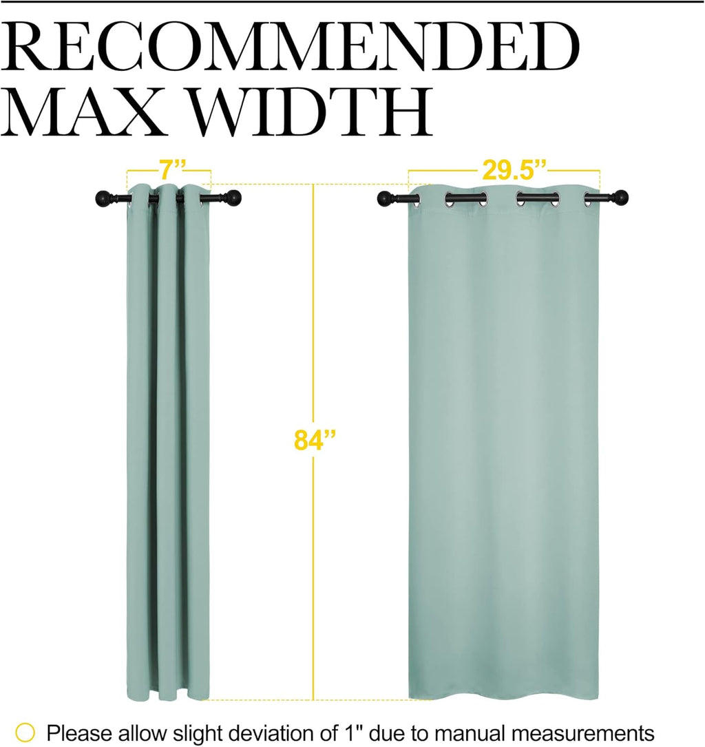 NICETOWN Thermal Blackout Window Curtain Panels - Insulated Grommet Draperies, Aqua, 34x84 Inches (One Pair)