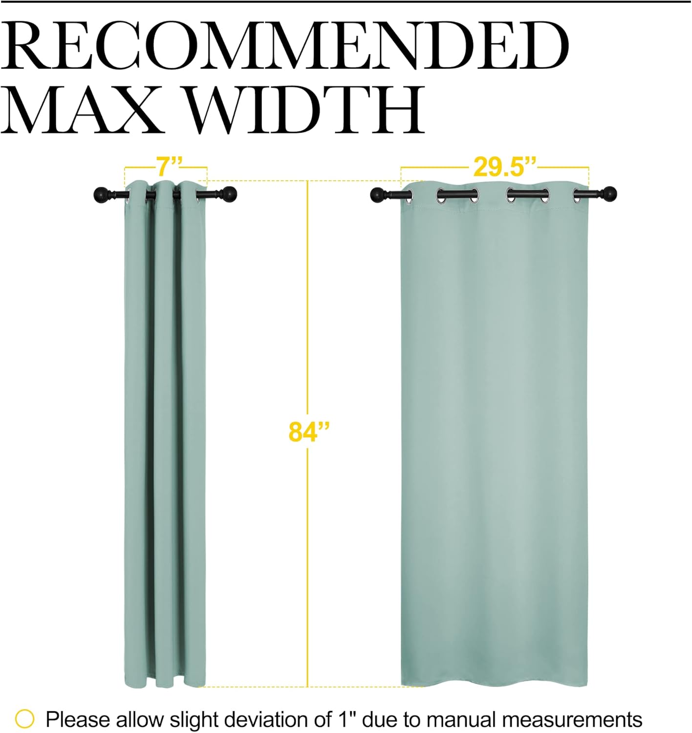 NICETOWN Thermal Blackout Window Curtain Panels - Insulated Grommet Draperies, Aqua, 34x84 Inches (One Pair)
