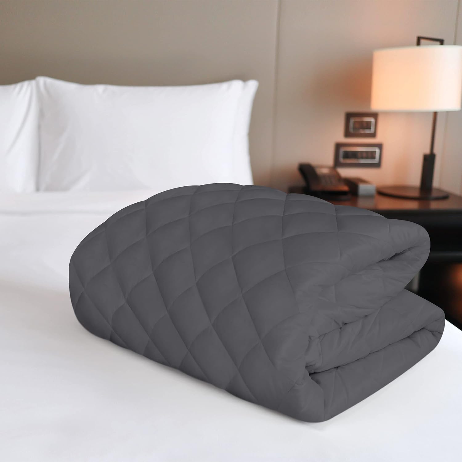 Utopia Bedding Quilted Fitted Mattress Pad - Queen Size, Elastic Cover, Machine Washable, Grey (Pack of 2)