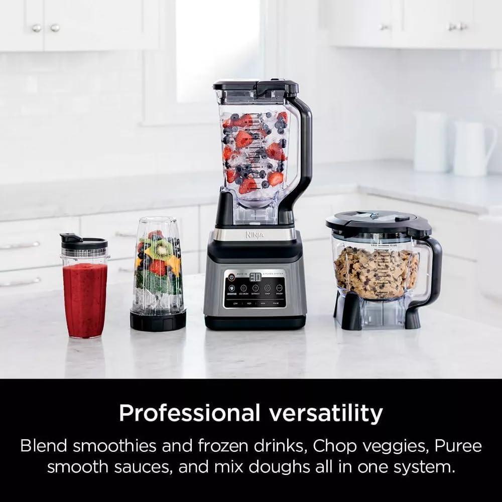 Ninja R-BN803TGT Professional Plus Kitchen Blender System & 8-Cup Food Processor - Auto-iQ, Black