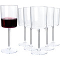 YOUBET 36 Pack Clear Plastic Wine Glasses - 10 OZ Disposable Square Wine Glasses with Stem for Wedding & Party & Anniversary