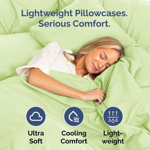 King Pillow Cases by [Brand Name] - Ultra Soft Hotel Quality Covers | Comfy & Wrinkle-Free - Light Sage Green - Set of 2