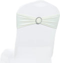 MDS Spandex Chair Sashes - Premium Stretch Covers with Buckle Slider for Weddings & Events | Ivory, Pack of 100