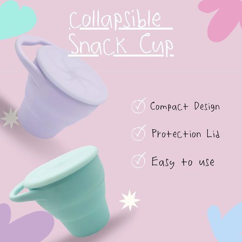 BrushinBella Collapsible Feeding Supplies for Travel - Silicone Suction Bowl, Plate, Bib, Spoons for Toddlers