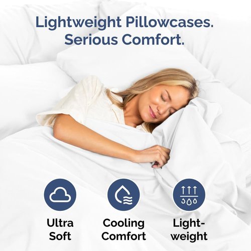 King Standard Pillow Cases - Ultra-Soft Hotel Quality Covers | Fade-Free & Wrinkle Resistant - 2 Piece Set in White