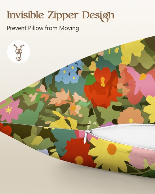 Miss Adola Silk Pillow Cases 2 Pack - Standard Size 20 x 26 Inch Silky Pillowcase for Hair and Skin Soft Cute Aesthetic Bed Sleeping Pillow Cover with Zipper for Women, Cat Flowers