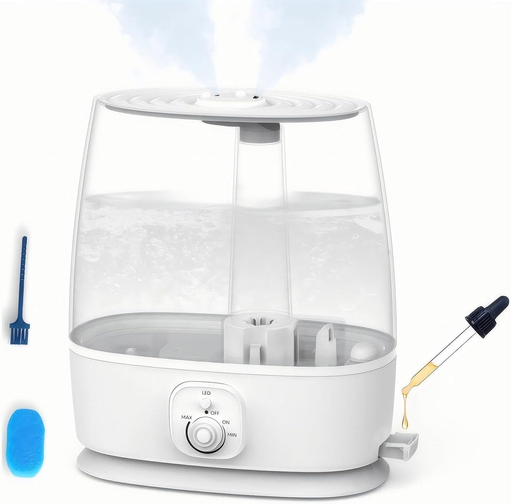 Novaspark 6L Ultrasonic Cool Mist Humidifier - Whisper Quiet 28dB, Auto Shut-Off, Night Light for Large Rooms Up to 500 Sq Ft