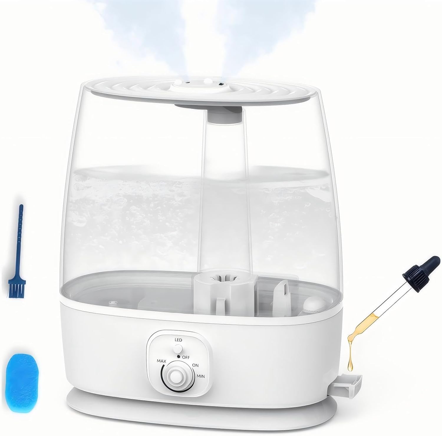 Novaspark 6L Ultrasonic Cool Mist Humidifier - Whisper Quiet 28dB, Auto Shut-Off, Night Light for Large Rooms Up to 500 Sq Ft