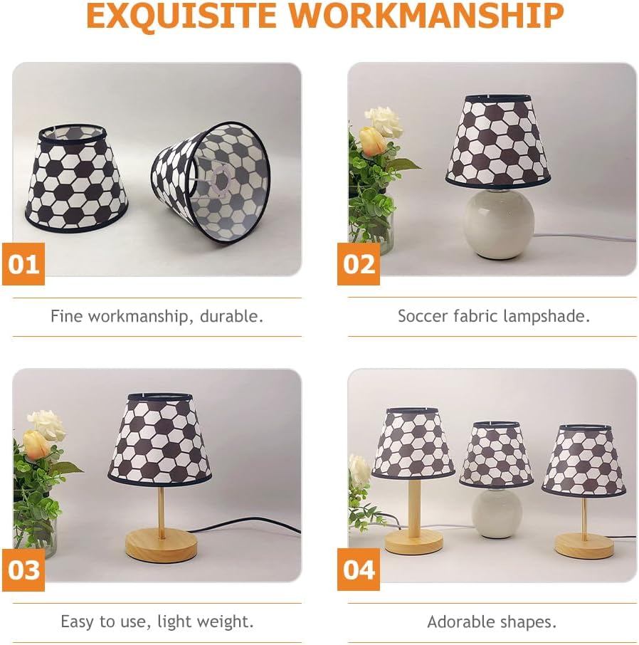 Uonlytech Fabric Lampshade - Soccer Pattern Small Linen Ceiling Light Shade for Home & Bedroom Decor