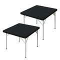 mylacerhome 2 Pack Square Fitted Tablecloth 34X34 Inch Stretch Spandex Card Table Cover Black Washable Cloth Elastic Table Topper for Indoor and Outdoor
