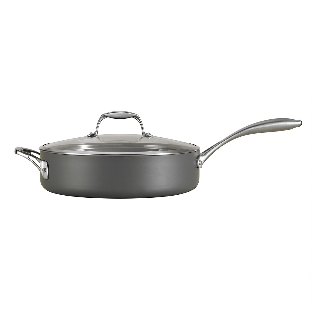Tramontina OnyxPro Hard Anodized Non Stick 5.5-Quart Saute Pan with Glass Lid, Cooking Pan with Reinforced Nonstick Coating, Oven Safe