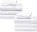 California Design Den Split King Sheet Sets - Soft 100% Cotton Sateen - Extra Soft & Breathable - Bright White (2-Pack)