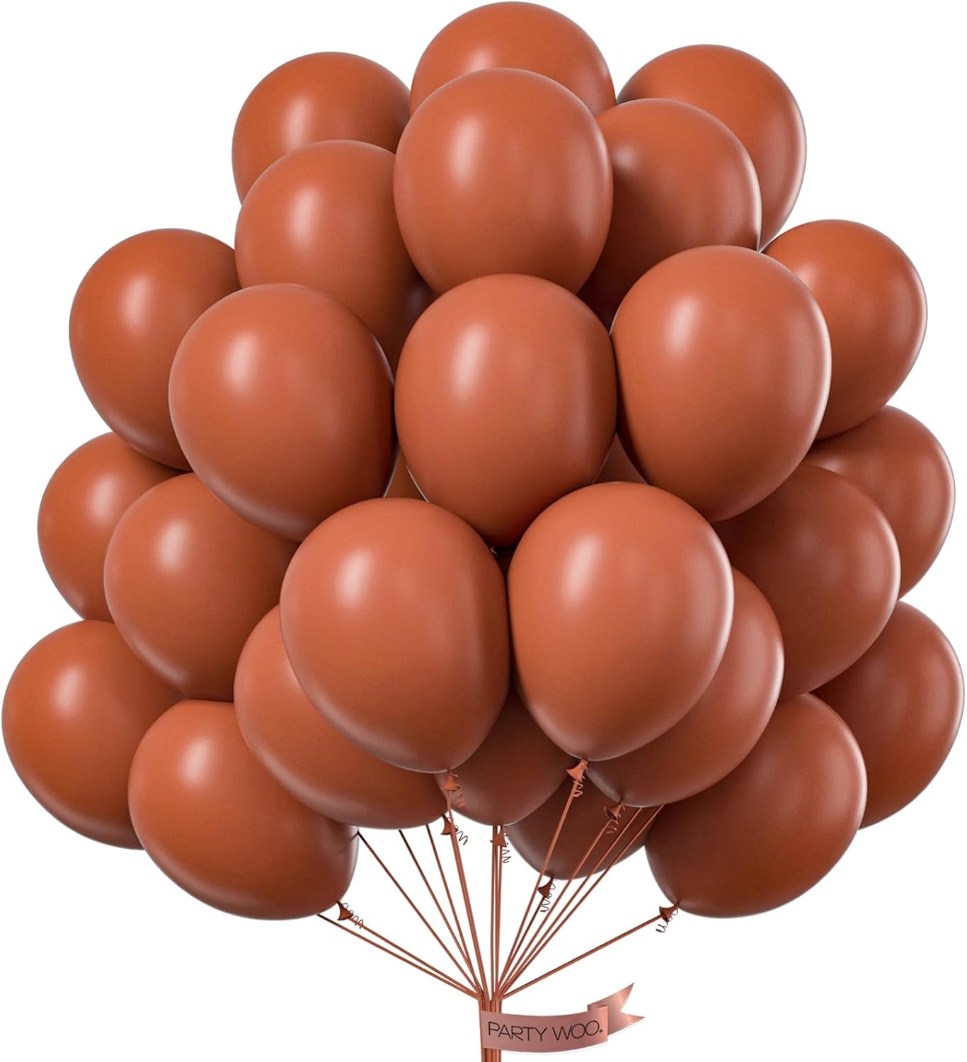 PartyWoo Brown Balloons - 50 Pcs 12 Inch Dark Brown Latex Helium Balloons for Weddings & Parties