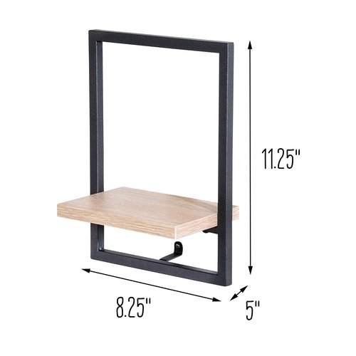 Honey-Can-Do Small Floating 1 tier Wall Shelf SHF-08575 Natural