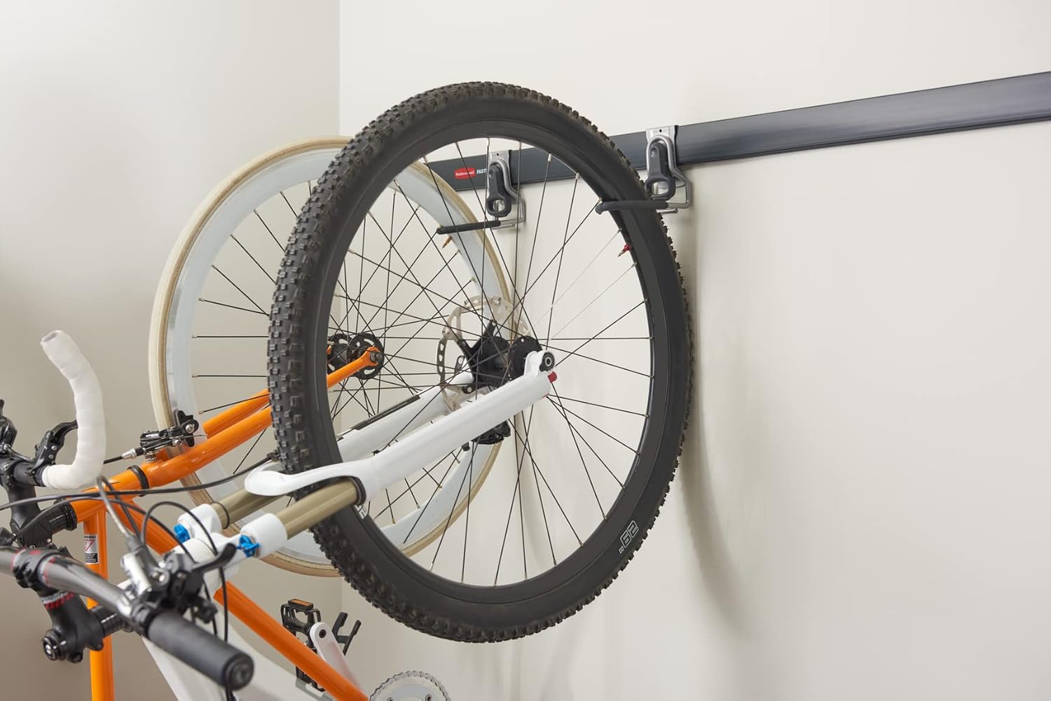 Rubbermaid FastTrack Vertical Bike Hook - Heavy-Duty Wall Mount Hanger Holds Up to 50 Pounds | Black