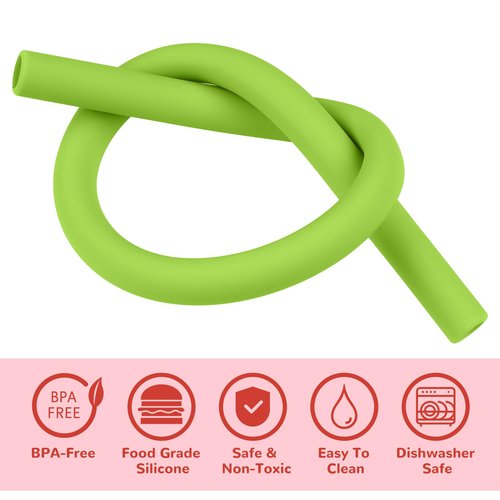 Tomorotec 15-Pack 12" Reusable Silicone Drinking Straws for Stanley Tumblers 20oz, 30oz, 40oz with 2 Cleaning Brushes, BPA-Free Food-Grade Vibrant Colors Flexible Straws for Family Use (Watermelon)