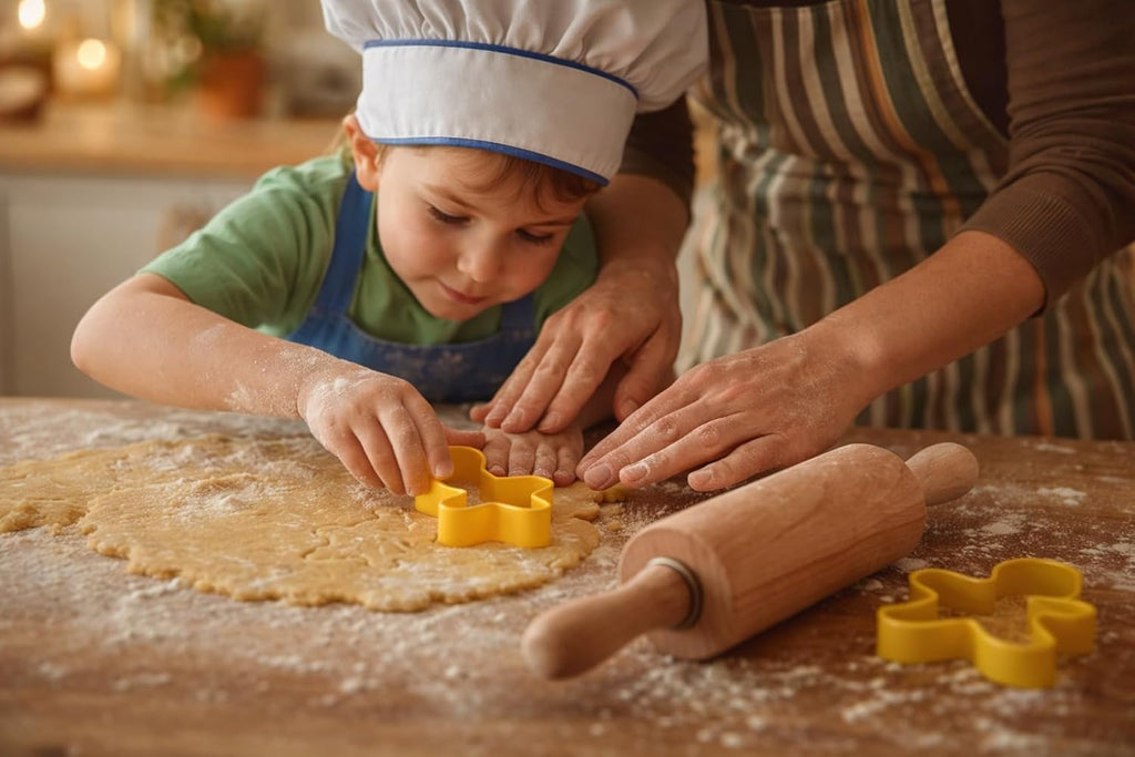 Skiennix 9-Inch Small Wooden Rolling Pin - Ideal for Kids' Baking, Play Dough, and Arts & Crafts