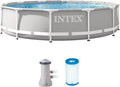 Intex 26711EH Prism Frame Above Ground Swimming Pool Set - 12ft x 30in | Includes 530 GPH Filter Pump, Puncture & Rust Resistant, 1718 Gallon Capacity
