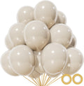 Skiennix 12-Inch Sand White Latex Balloons - 110 Pack for Birthday Parties, Baby Showers & Weddings