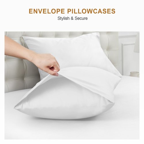 Warmstar 100% Cotton Queen Sheet Set,600 Thread Count Cotton Bed Sheets Sateen Soft Cotton Queen Size Sheet Set Deep Pocket, 4 Pc Bed Sheet Set -1 Flat Sheet, 1 Fitted Sheet,2 Pillowcases,White