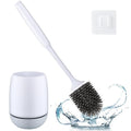 RV Toilet Bowl Brush and Holder, Silicone Toilet Bowl Brush Cleaning Toilet Scrubber Set with Non-Scratch Silicone Bristles Deep Cleaning. Wall Mount for Motorhome Travel, Travel Trailers, Camper