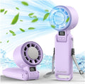 PlayHot Portable Handheld Turbo Fan - Rechargeable Ice Cooling Personal Fan | 5 Speed, 12Hrs Battery Life, Purple